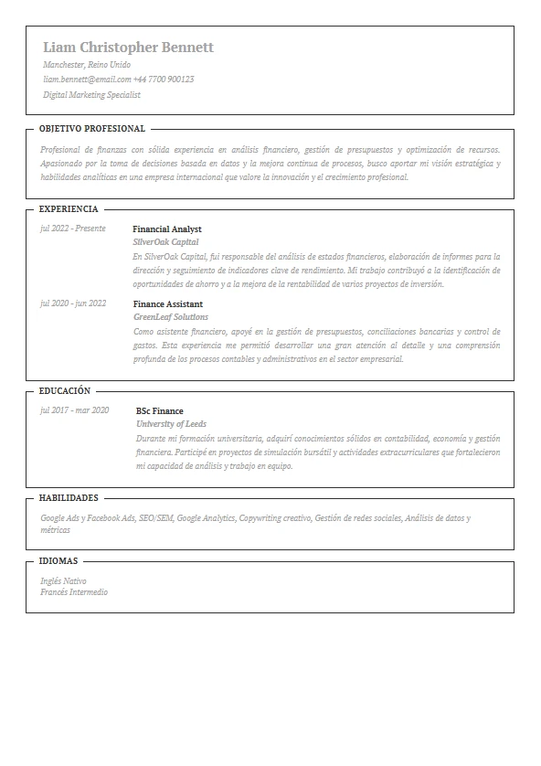Plantilla de currículum Ejecutivo Clásico - Formal